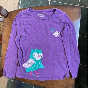 Jumping Beans Cotton Purple Owl Girl’s 5 Long Sleeve